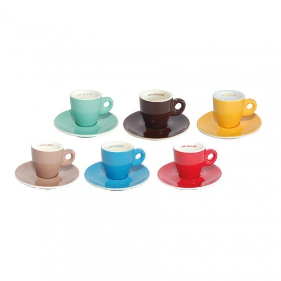 Matches21 Lot De 3 Tasses à Expresso Cœurs | Céramique 50 Ml | Motif Blanc/Beige/Gris | Micro-ondes & Lave-vaisselle